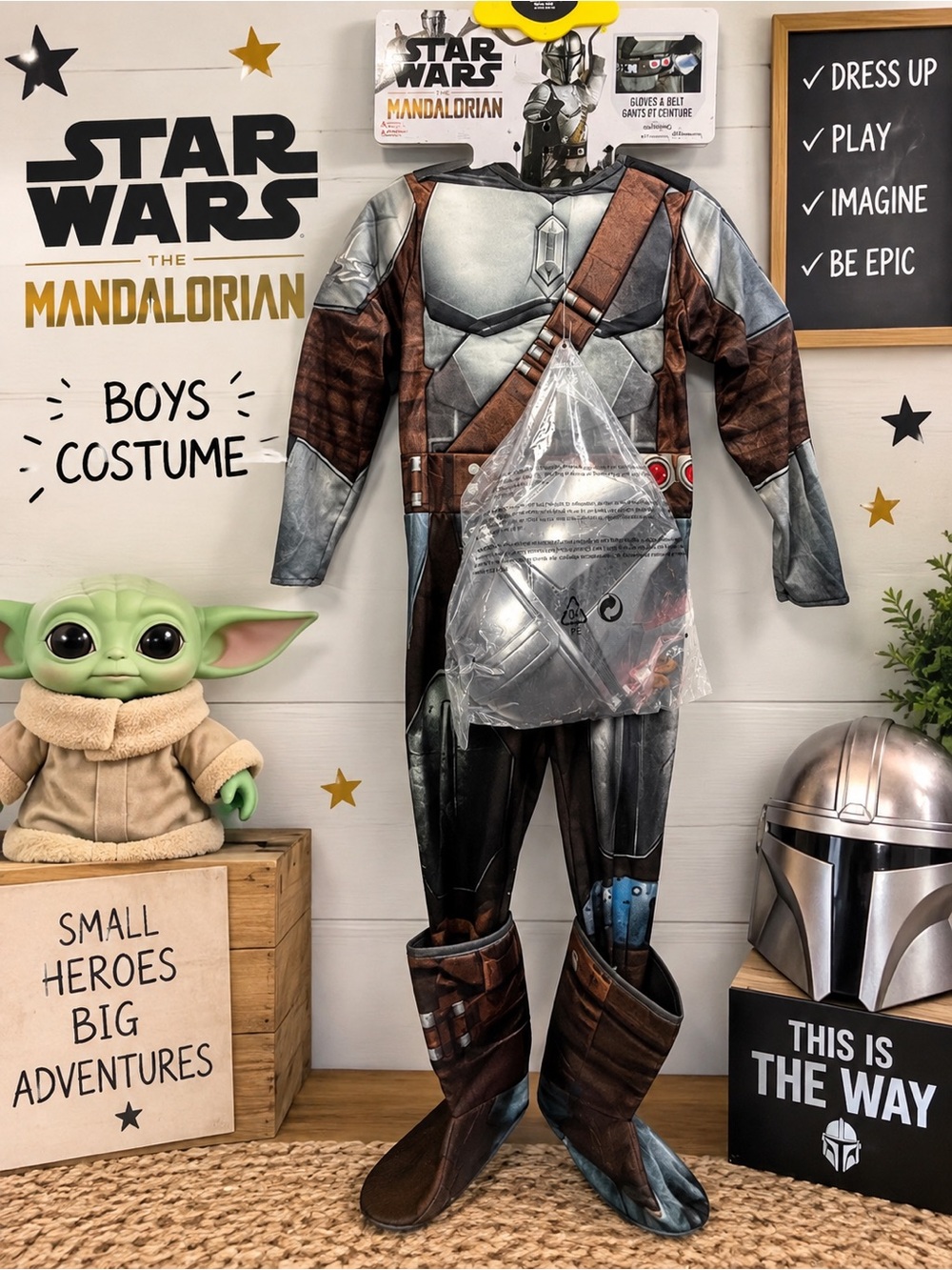 ⭐ Star Wars The Mandalorian Boys Costume Size 5–6 NWT